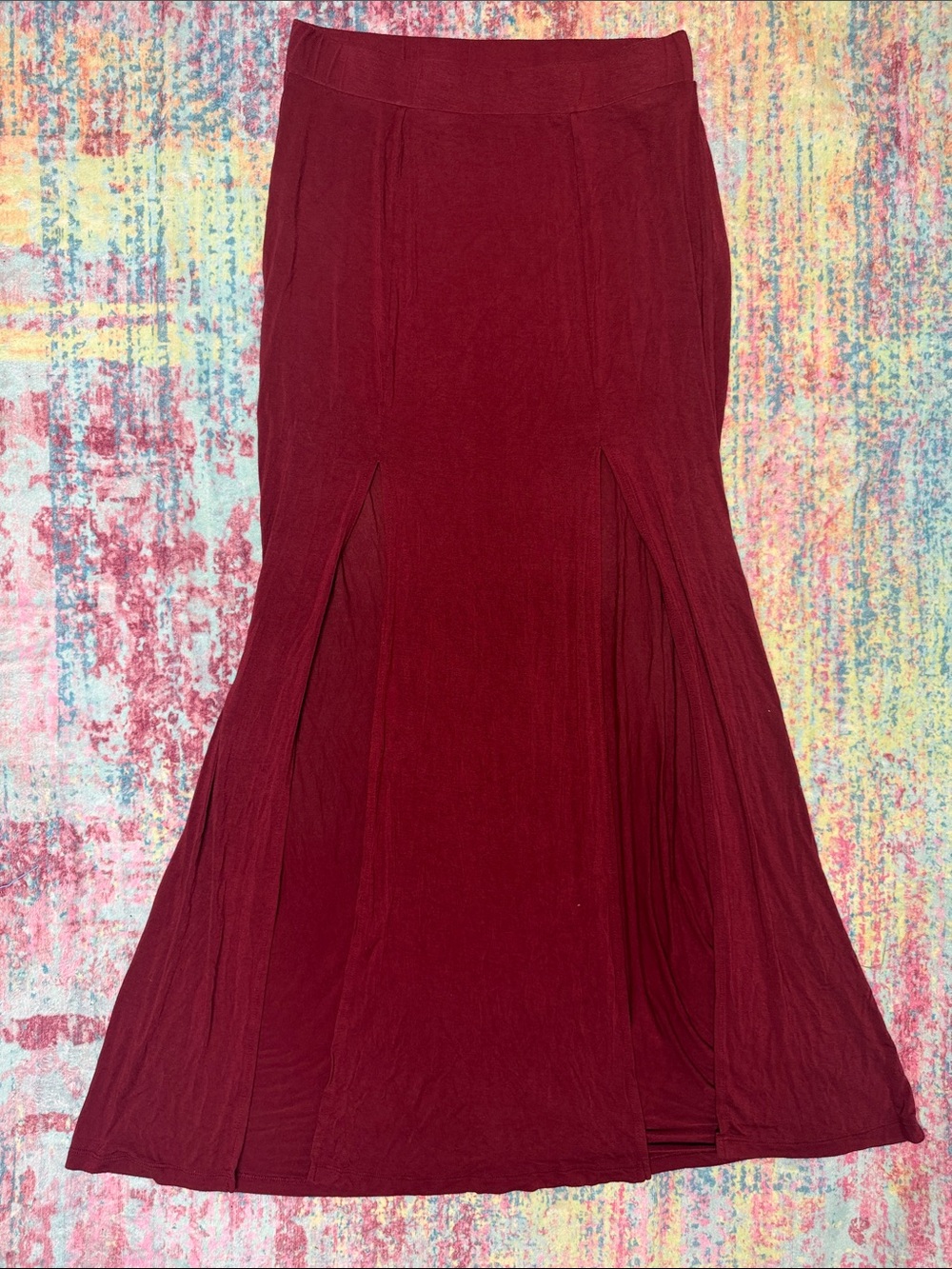 Charlotte Russe Deep Wine A-Line Maxi Skirt